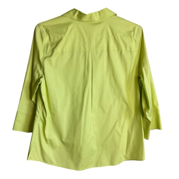 Chico's Bright Lime Button-Down Shirt - Picture 4 of 5